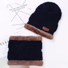 Beanie Hat Sciarpa Set Cappelli lavorati a maglia Cappello invernale addensato caldo per uomo e donna Berretti lavorati a maglia in cotone unisex ZZA848