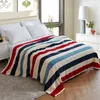 Korallen Fleece Flanell Decken Streifen Werfen Sofa Schlafzimmer Decke Winter Warme Plaid Quilt Kinder Erwachsene Nickerchen Decke