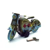 Cartoon Tinplate Motorcykel Wind-Up Toy, Retro Clockwork Toy, Ornament, Nostalgic Style, Kid Birthday Christmas Gift, Collection