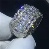 Choucong Luksusowy Arc Kształt Pierścień Biały Złoty Wypełnione Owalne Diament Zaręczyny Zespół Ślubny Pierścienie Dla Kobiet Bridal Finger Biżuteria