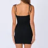 Jaycosin 2019 새로운 여름 여성 드레스 섹시한 스타킹 패션 블랙 플러스 크기 슬래시 목 민소매 백리스 미니 sundress 9056121