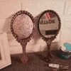 Romantic Vintage Hand-held Mirror Lace Make up Mirror Portable Compact Mirrors High Quality Party Favor 4 Colors