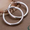 Plated Sterling Silver 5mm Hollow Okrągły Kolczyk Dase149 Rozmiar Średnica 5 cm Szeroki 0,5 cm; Damska 925 Srebrna płyta Hoop Huggie Biżuteria Kolczyk