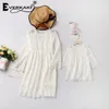 Everkaki encaje madre e hija vestimenta familiar atuendo a juego de mamá y bebé vestidos boho femenino 2020 verano nueva moda