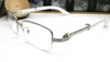 selling new mens glasses fashion women accessories glass wooden buffalo horn glasses frameless eyeglasses with box lunettes4194996
