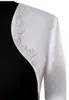 Veste boléro en Satin perlée brodée pour femmes de mariage, vestes à manches longues pour femmes, robe de soirée formelle de mariée Shi2739