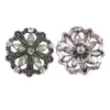 Noosa Rhinestone Jewelled Retro Silver Hollow Flower Snap Przycisk Biżuteria Dla 18mm Przycisk Snap Bransoletka Naszyjnik Pierścienie Biżuteria