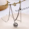 Vintage Double Pentagram Necklace Female Korean Personality New Circle Cards Elephant Pendant Choker Necklace4340613