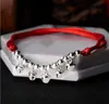 Bracelets de cheville en gros-bracelets de cheville 14 styles corde rouge bijoux de cheville en argent sterling 925 avec pendentif étoile boule fleur livraison gratuite NE971