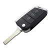 Knappar Modifierad Folding Flip Remote Car Key Cover Case FOB Shell för VW Golf 7 GTI MK7 Skoda Octavia A7 Seat No LOGO5004317