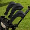 3pcs Black Golf Head покрывает водителя 1 3 5 Фарватер деревянные головные укрытия длинная шейная защитная защитная обложка для водителей фарватера