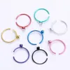 1 pack 40pcs pcs lichaam sieraden roestvrij staal neus öppen hoop ring näsa ring piercing neus studs ringen träffade gratis doos