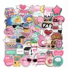 50 Pcs PVC Waterproof Vsco Girls Kawaii Pink Fun Sticker Toys Luggage Stickers for Moto Car & Suitcase Cool Fashion Stickers