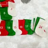 24pcs Christmas Stockings Christmas Tree Hanging Pendant Socks Christmas Countdown Stocking Candy Gift Bag Holder Xmas Home Decor