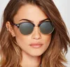 Élégants concepteurs de lunettes de soleil rondes à demi-cadre Miroir Eyewear Outdoor UV400 SUMPRES DE SUMBRE QUALIT