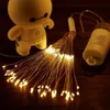 Светодиоды Firework String Lights Fairy Lights 8 Режимы Медь Серебряная лампа Дистанционного управления Строка Light Party Festival Украшение