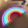 Simpatico segno al neon arcobaleno, luce arcobaleno a LED/lampada per arredamento dormitorio, lampade al neon con decoro arcobaleno, decorazione da parete per camera da letto per ragazze, Natale