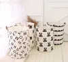 Ins Storage Baskets Bins Kids Room Toys Storage Bags Bucket Clothing Organization Canvas Laundry Bag 8PCS