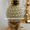 Nowy Stylegold Wazony Kwiatowe Świeczki Posiadacze Stojak Wedding Decor Road Lead Stół Centerpiece Rack Pilar Party Candlestick Candelabra Decor0826