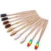 Wood Rainbow Toothbrush Bamboo Environmentally ToothBrush Bamboo Fibre Wooden Handle Tooth brush Whitening Rainbow shipping