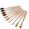 Wood Rainbow Toothbrush Bamboo Environmentally ToothBrush Bamboo Fibre Wooden Handle Tooth brush Whitening Rainbow DHL shipping