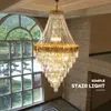현대식 크리스탈 샹들리에 LED LIGHT AMERICAN K9 CRYSTAL Chandelier Lights Fixture Hotel Stair Way Big Hanging Lamps 홈 실내 조명