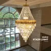 LED Moderne Lustres En Cristal Luminaire Américain K9 Lustre En Cristal Hôtel Villa Escalier Grande Lampes Suspendues Maison Éclairage Intérieur