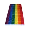 90 * 150 cm Gökkuşağı bayrağı Lezbiyen Gay Pride LGBT bayrağı renkli Stripes uçan Polyester afiş Gökkuşağı bayrağı Parade için 3 * 5ft