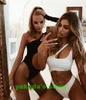 Swimsuit Women One Piece Swimodear Solidne zgromadzenie Nieregularne podzielone stroje kąpielowe Flash Nieregularny bikini seksowne bikinis Set 238o