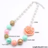 Charm Baby Bloem Kralen Ketting Mode Meisjes Kinderen Chunky Bubblegum Handgemaakte Ketting Sieraden Voor Peuter Gift