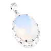 Luckyshine novo branco oval arco-íris moonstone banhado a prata pingentes femininos para colares jóias203y