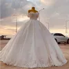 Modest Actual Pictures Satin Lace Ball Gown Wedding Dresses Off Shoulder Lace Applique Wedding Dress Bridal Gowns robes de mariée
