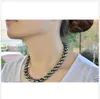 Collier de perles de Tahiti rondes vert paon, 10-11mm, 18 pouces, fermoir en argent 925