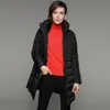 Winter-Daunenjacke für Damen, warm, dick, schmal, Gürtel, Tunika, 2018, lässig, mit Kapuze, Windjacke, schwarzer Puffer, gepolsterte Jacke, Mantel S18101504