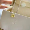 Mode- 925 Sterling Silver örhänge med 1 okt gul diamant Örhänge halsband ring För kvinnor bröllop smycken present PS6795