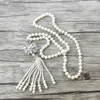 Swan charm Pendant CZ Micro pave Connector,Natural Shell Pearl Beads Chain tassels Women Jewelry Necklace NK504