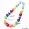 Wholesale Colorful Kid Chunky Necklace Finished DIY Pretty Rainbow Bubblegum Bead Chunky Necklace Children Jewelry For Toddler Girls