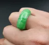 Natural jade Myanmar jade dry green saddle jade ring wholesale Yang green ring men and women with the same ring