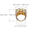 New 18K Gold Plated Mens Iced Out CZ Zirconia Hip Hop US Dollar Sign Finger Ring Band Full Diamond Rapper Punk Fine Jewelry Gifts 9505249