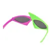 Novelty Green Pink Contrast Color Glasses Roy Purdy Style Hip-Hop Asymmetric Triangular Sunglasses Party Supplies Decoration GC7