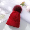 Thread Pom Pom Beanie 7 Colors Winter Warm Crochet Beanie Cap Knit Skull Hat Girls Hats OOA7420-14