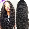 Hochwertige lose Wellen-Synthetik-Lace-Front-Perücken, schwarz mit Babyhaar, hitzebeständige brasilianische Haarperücken für schwarze Frauen