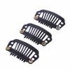 2.8CM Black Hair Snap Clips for Extensions U Shape Weave Toupee Wig 8 Teeth Clips Styling Tools