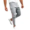 2019 hommes Joggers rayé Patchwork décontracté cordon pantalon de survêtement pantalon mi-long pantalon Polyester mélange grande taille L415A