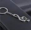 Hot selling keychain silver plated musical note key chain for car metal music symbol key ring