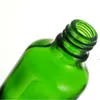 100pcs Green Glass Propper bouteilles 5 ml 10 ml 15 ml 20 ml Huile essentielle en verre tête en caoutchouc et pipette en verre à casquette à l'épreuve des enfants