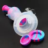 Wasserpfeifen 8,3'' Doppelfilter-Silikonbongs Dab Rigs Bubbler Shisha Bong Volltonfarben mit Glasschale