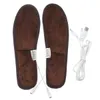 Electric Heating Insoles Foot Heater Winter Snow Warm Soft USB Warmer Pads - Coffee
