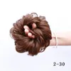 BUQI Kıvırcık Scrunchie Chignon Kauçuk Band Sarışın Sentetik Saç Yüzük Sarı Saç Bun Ponytails Için Isıya Dayanıklı Aksesuarlar