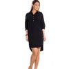 6xl tamanho grande novo verão vestido feminino moda tamanho grande casual três quartos manga irregular vestido plus size roupas femininas y200622301048